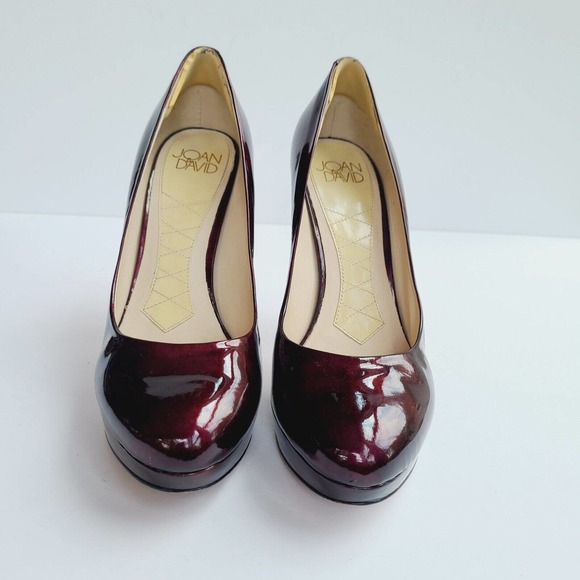 Joan & David Patent Leather Burgundy Platform Pumps Size‎ 7.5 - Picture 3 of 12